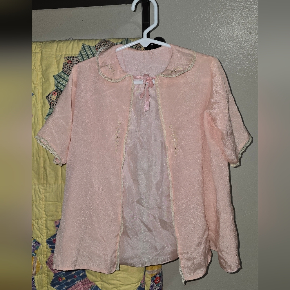 VINTAGE Elegant Pink SILK Blouse